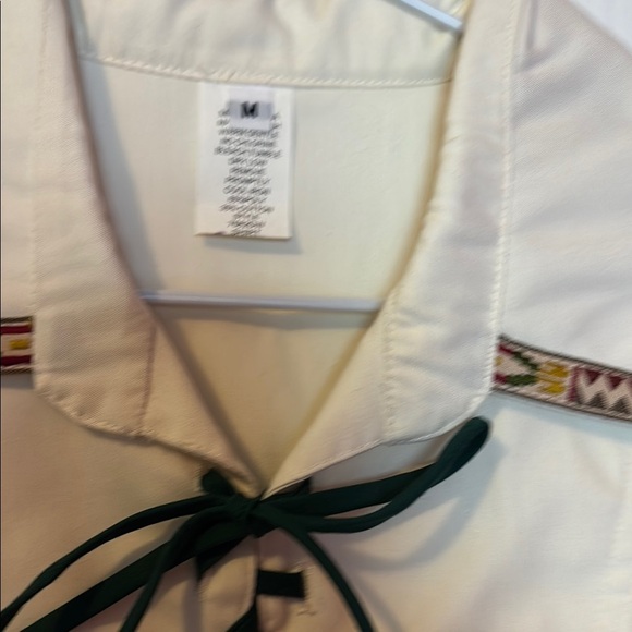 Vintage Cream and Black Button Down Blouse with Sailor Collar - Picture 2 of 9
